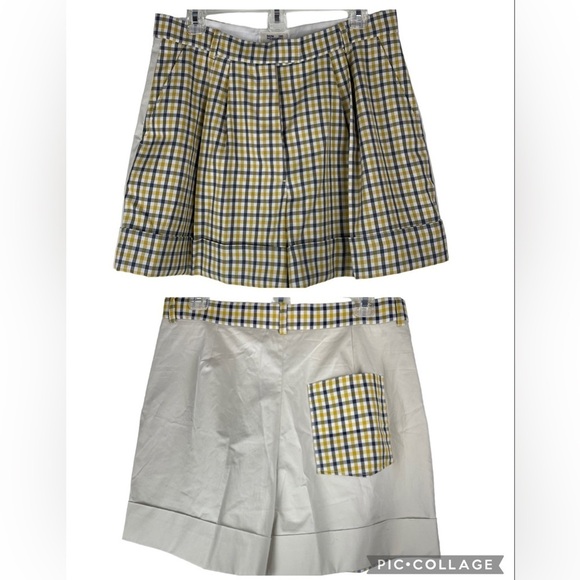 NEW WITH TAGS Baum Und Pferdgarten Mustard Plaid Shorts Size 8